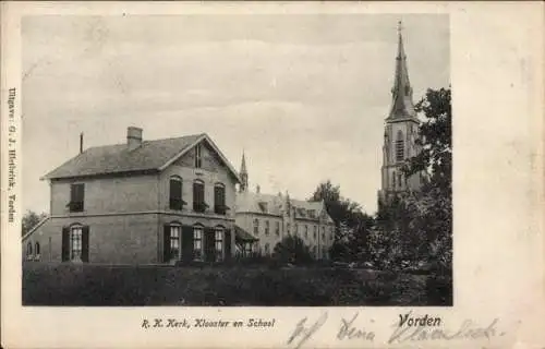 Ak Vorden Gelderland Niederlande, Kirche, Kloster, Schule