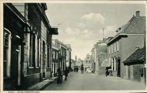 Ak Alblasserdam Südholland, Straße, Passanten