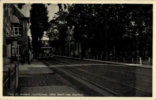 Ak Velp Gelderland Niederlande, Hoofdstraat, Hotel Naeff, Overtuin