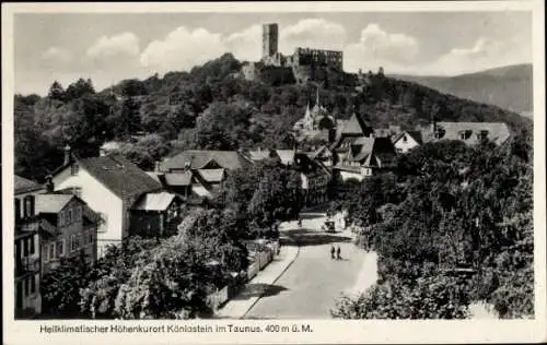 Ak Königstein im Taunus, Teilansicht, Burg Königstein