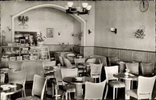 Ak Rüdesheim am Rhein, Konditorei Adler-Cafe, Innenraum