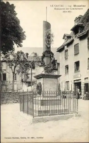 Ak Mauriac Cantal, Monument des Combattants 1870-1871