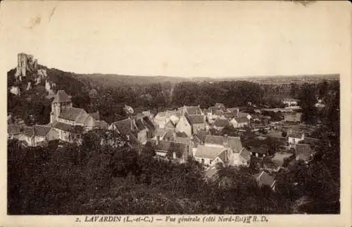 Ak Lavardin Loir et Cher, vue generale cote Nord-Est