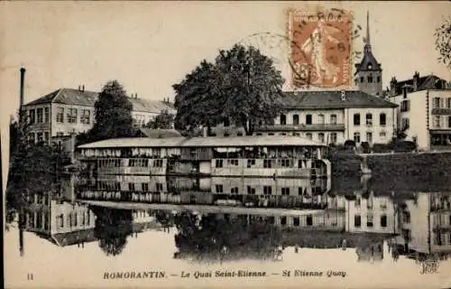 Ak Romorantin Loir et Cher, le Quai Saint-Etienne