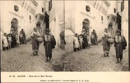 Stereo Ak Algier Alger Algerien, Rue de la Mer Rouge