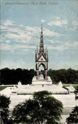 Ak London City England, Hyde Park, Albert Memorial