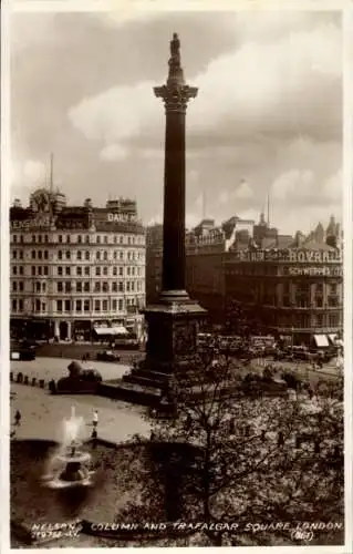 Ak London Stadt England, Trafalgar Square, Nelson Monument