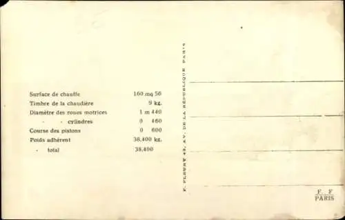 Ak Französische Eisenbahn, Etat, Dampflok Nr. 030.360