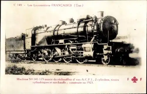 Ak Les Locomotives Francaises, Etat, Machine No. 141-175, Dampflokomotive