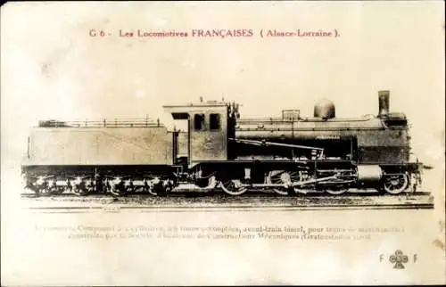 Ak Französische Eisenbahn, Alsace-Lorraine, Dampflok