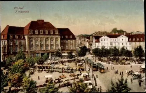 Ak Kassel in Hessen, Königsplatz, Straßenbahn