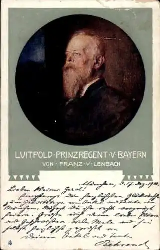 Künstler Ak von Lenbach, Franz, Prinzregent Luitpold von Bayern, Portrait