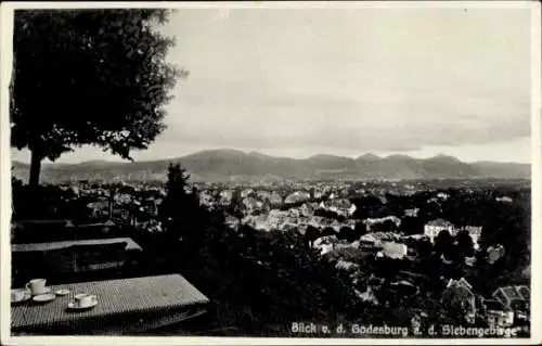 Ak Bad Godesberg Bonn am Rhein, Godesburg, Blick von der Godesburg, Siebengebirge