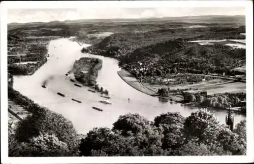 Ak Königswinter am Rhein, Drachenfels, Siebengebirge, Blick von der Ruine ins Rheintal