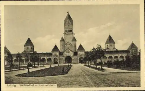 Ak Leipzig in Sachsen, Südfriedhof, Krematorium