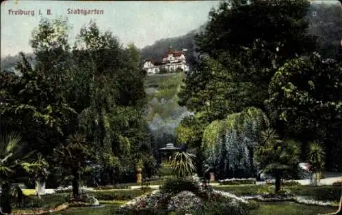 Ak Freiburg im Breisgau, Stadtgarten