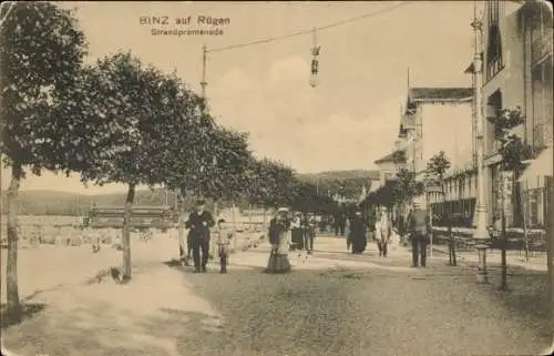 Ak Seebad Binz auf Rügen, Strandpromenade