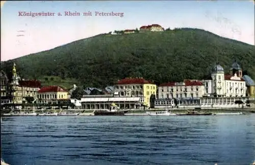 Ak Königswinter am Rhein, Panorama, Petersberg