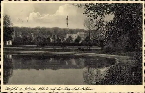 Ak Krefeld am Niederrhein, Rennbahntribühne