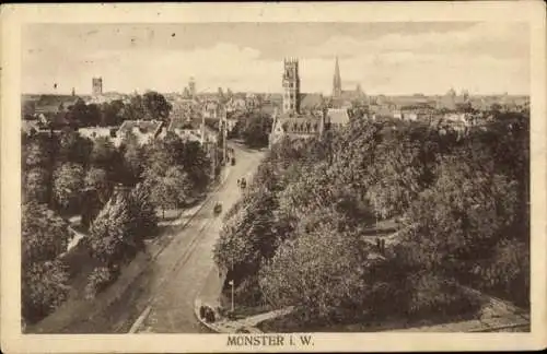 Ak Münster in Westfalen, Teilansicht