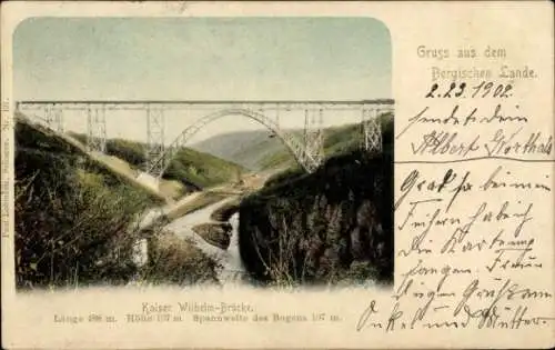 Ak Solingen im Bergischen Land, Müngstener Brücke, Kaiser Wilhelm Brücke