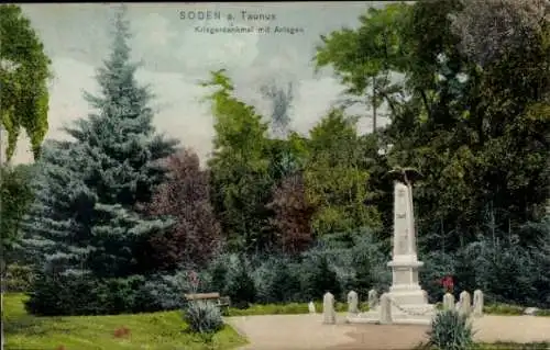 Ak Bad Soden am Taunus Hessen, Kriegerdenkmal, Anlagen