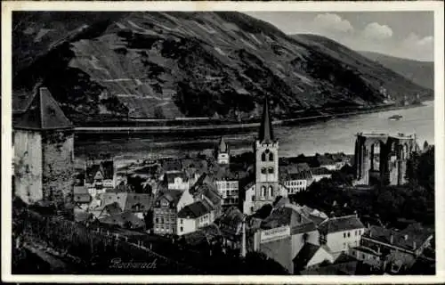 Ak Bacharach am Rhein, Teilansicht, Kirchturm