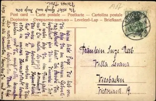 Ak Leipzig in Sachsen, Konzerthaus, Statue