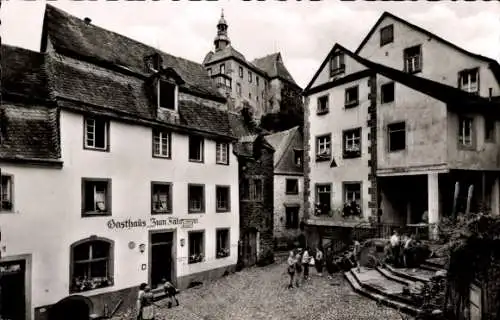 Ak Beilstein an der Mosel, Marktplatz, Gasthaus, Jugendherberge