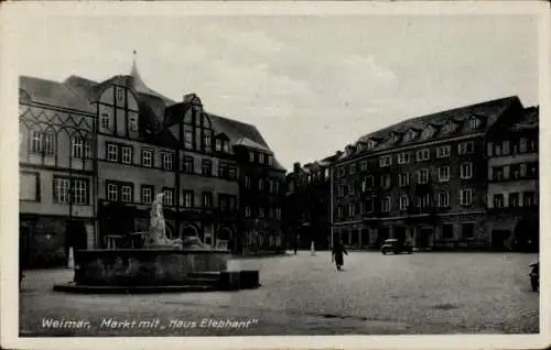 Ak Weimar in Thüringen, Markt, Haus Elephant