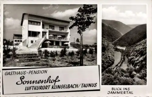 Ak Klingelbach im Taunus, Gasthaus-Pension Sonnenhof, Jammertal