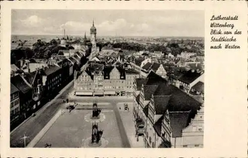 Ak Lutherstadt Wittenberg, Teilansicht, Westblick von der Stadtkirche