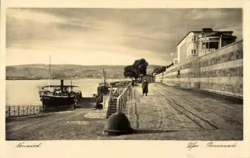 Ak Neuwied am Rhein, Uferpromenade