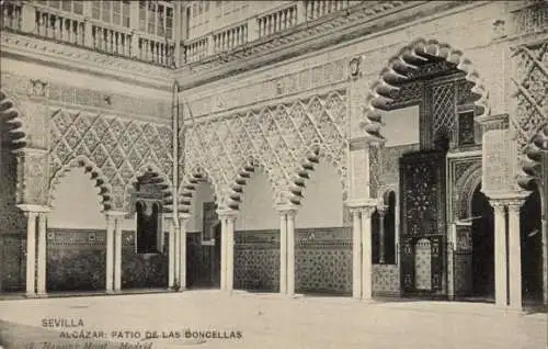 AK Sevilla Andalusien, Alcazar, Hof der Jungfrauen