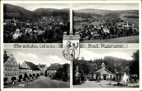 Ak Duszniki Zdrój Bad Reinerz Schlesien, Totale, Ring, Laua Quelle