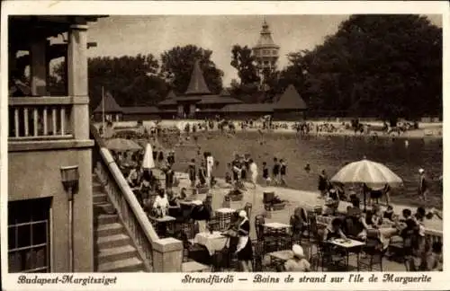 Ak Budapest Ungarn, Strandbäder auf der Margareteninsel