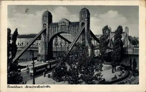 Ak Wrocław Breslau Schlesien, Kaiserbrücke