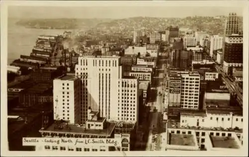 Ak Seattle Washington USA, Blick nach Norden vom Smith Building