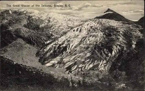 Ak British Columbia Kanada, Selkirk Mountains, Großer Gletscher