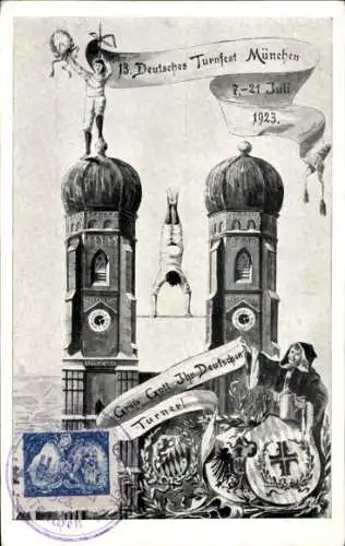 Ak München, 13. Deutsches Turnfest1923, Kindl, Frauenkirche