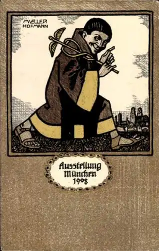 Künstler Ak Mueller Hofmann, München, Ausstellung 1908, Mönch