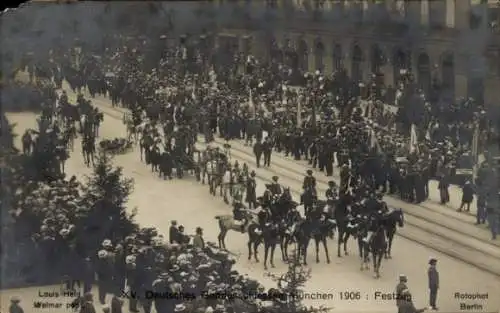 Ak München Bayern, XV. Deutsches Bundesschießen, Festzug, 1906