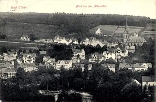 Ak Bad Elster im Vogtland, Gesamtansicht, Blick von der Alberthöhe