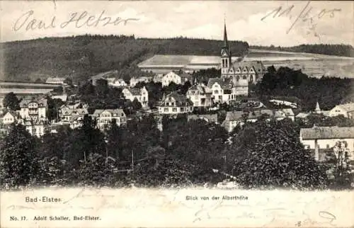 Ak Bad Elster im Vogtland, Gesamtansicht, Blick von der Alberthöhe