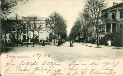 Ak Hansestadt Bremen, Bismarckstraße, Platz, Denkmal, Passanten