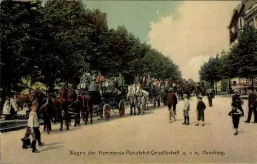 Ak Hamburg Mitte Altstadt, Wagen der Harmonia Rundfahrt Gesellschaft