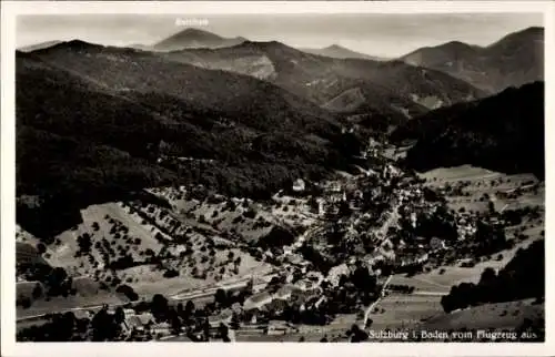 Ak Sulzburg im Markgräflerland Baden Schwarzwald, Fliegeraufnahme