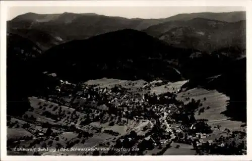 Ak Sulzburg im Breisgau Hochschwarzwald, Fliegeraufnahme vom Ort mit Umgebung