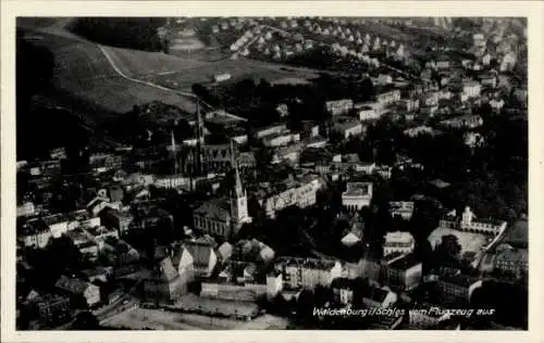 Ak Wałbrzych Waldenburg Schlesien, Fliegeraufnahme