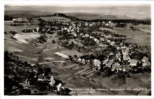 Ak Neuhütten im Spessart, Fliegeraufnahme, Aussichtsturm Steinknickle